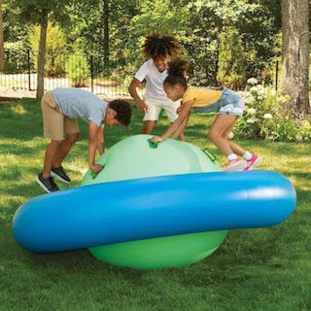 8-Foot Inflatable Dome Rocking Bouncer, 88”L x 88”W x 43.75”H, 6 Handles, PVC, Ages 5 and Up