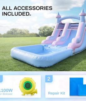 Commercial Inflatable Water Pool Slide bounce house slide ball pit Trampoline Castle Course Playground  - 副本